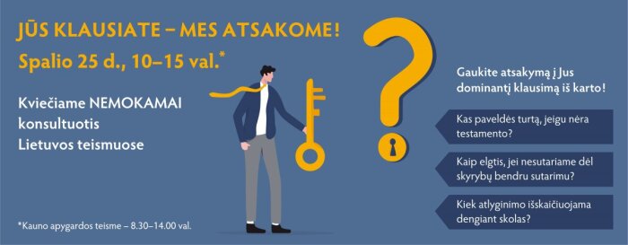 Spalio 25 d. – nemokamų teisinių konsultacijų diena teismuose